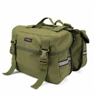 กระเป๋าสะพายสองใบของจักรยานสีเขียว