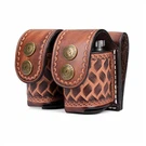 Tourbon Leather Double Speedloader Pouch สำหรับ. 38 .357 .44 .45